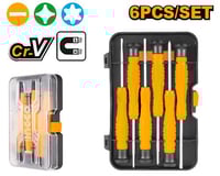 طقم مفك الكترونيات 6 قطع اصفر