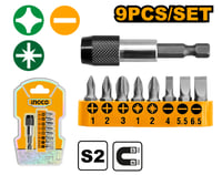 مجموعة رؤوس مفكات بالوصلة – 9 قطع