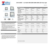 كشاف اضاءة خارجي متحرك - 200 واط - أبيض - زينكو