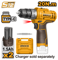 دريل شحن 12 فولت 2 بطارية