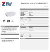 كشاف سبوت - اضاءة بيضاء - 10 واط - أبيض - زينكو