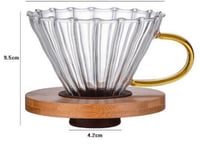 قمع تقطير V60 زجاج بلمسة خشبية - مقاس 02 | V60 Dri...