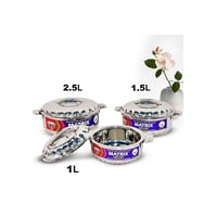 طقم حافظات طعام استيل 3 حبة صناعه هندي 3 مقاسات