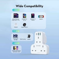 راف باور شاحن جداري 20 واط 3 منافذ اصدار بـ3 مقابس