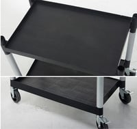 عربة تقديم الطعام المتحركة من الفيبر 3 رفوف لون از...