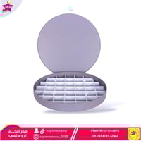 صينية بسبوسة مع قطاعة مدور رمادي 35 سم