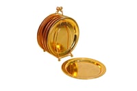 طقم استاند ذهبي مع 6صحون ذهبي كبير