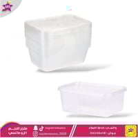 علب بلاستيك مستطيل شفاف مقاس 1000مل 6حبات