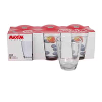 طقم كاسات عصير زجاج شفاف سادة 6حبة