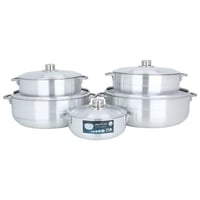 طقم قدور ألمنيوم السيف فضي ثقيل 5 قطع