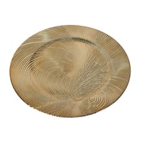 صحن تقديم فيبر دائري ذهبي فاخر