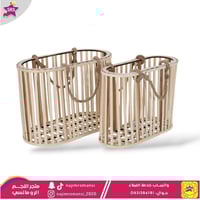 طقم سلة رحلات خشب 2حبة بيضاوي