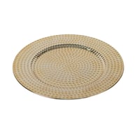 صحن تقديم فيبر دائري ذهبي فاخر