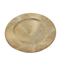 صحن تقديم فيبر دائري ذهبي فاخر