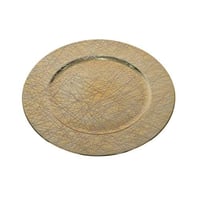 صحن تقديم فيبر دائري ذهبي فاخر