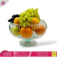 صحن تقديم فواكة زجاج بقاعدة 24سم