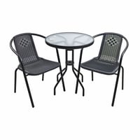 طقم طاولة خارجية 2كراسي أسود