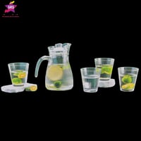 طقم جيك زجاج مع 4 اكواب مخطط