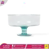 صحن تقديم فواكة زجاج بقاعدة 24سم