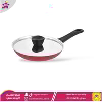 مقلاة فيترو غير لاصق عنابي مع غطاء مقاس 22