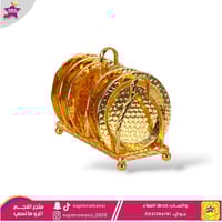 طقم استاند ذهبي مع 6صحون ذهبي صغير 10.5سم