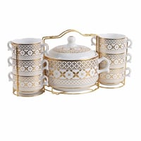 طقم شوربة راقي سيراميك 7 قطع