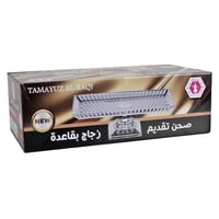 صحن تقديم زجاج بقاعدة