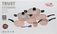 طقم قدور طبخ ترست غير لاصق 10 قطع المنيوم