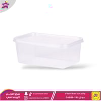 علب بلاستيك مستطيل شفاف مقاس 500مل 8حبات