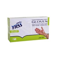 قفازات ياس بدون بودرة مقاس(M)100حبة