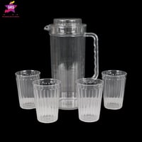 جيك للمشروبات والعصائر اكرلك شفاف مع 4كاسات