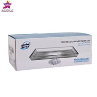 صحن تقديم زجاج بقاعدة