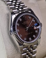 ساعه روليكس ستيل مع الماس صناعي مقاس 26mm