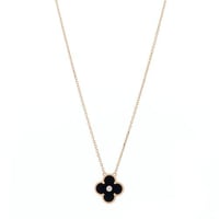 سلسلة وردة حجر Onyx مع الماسة من فان كليف الحجم ال...