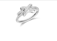 خاتم شوميه العريض ذهب ابيض فل دايموند