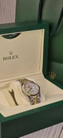 ساعه روليكس ستيل مع الماس صناعي مقاس 36mm