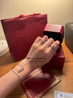 خاتم كارتييه المسمار العريض ذهب ابيض مع الماس مقاس...