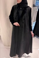 عبايه مخمل قطيفه لون اسود