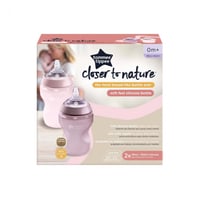 تومي تيبي رضاعات سيليكون الوان زهرية ‎260 مل