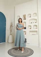 فستان تيفاني بكم مطرز