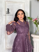 فستان بنفسجي بتطريز كامل