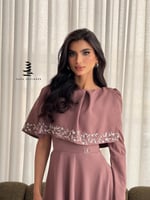 فستان موف مزين بالشك