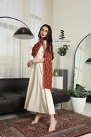 فستان بيج مع شيفون مطرز