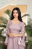 فستان موف مزين بالشك