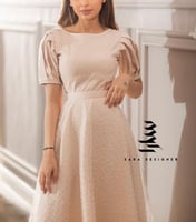 فستان بيج بتطريز كامل