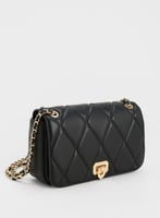 Arwen Diamond-Quilt Shoulder Bag - Black