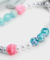 Crochet Bow Beaded Charm - Sea Salt Blue