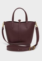 Beryl Recycled Leather Double-Handle Belted Bucket...