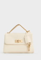 Mini Kerry Chain-Handle Crossbody Bag - Cream