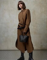 Beryl Recycled Leather Double-Handle Belted Bucket...